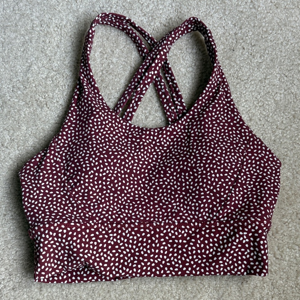 Buff bunny Burgundy Polka Dot Sports Bra